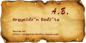 Argyelán Beáta névjegykártya